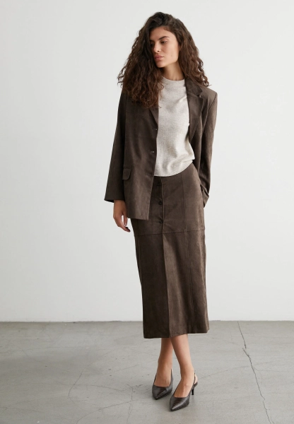 Юбка из замши на пуговицах Lora Marou, цвет: коричневый, Mar2_2604 купить онлайн