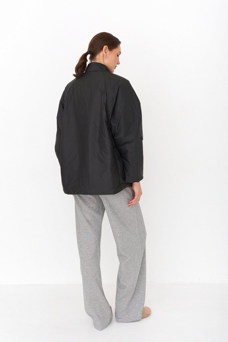 Куртка с цельнокроеным рукавом с поясом Ricoco, цвет: Черный, 3052/1 купить онлайн