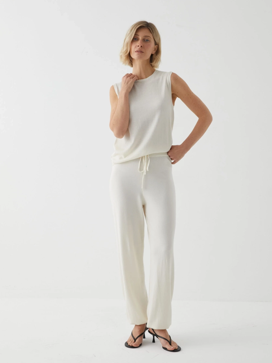 Вязаные брюки-баллоны Marou, цвет: молочный, Mar_26021008 купить онлайн