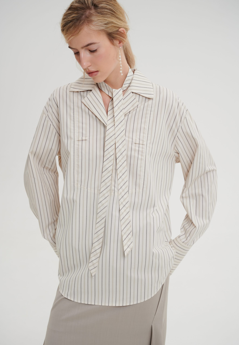 Рубашка в полоску CHUBA, цвет: бежевый, НФ-00000994 купить онлайн