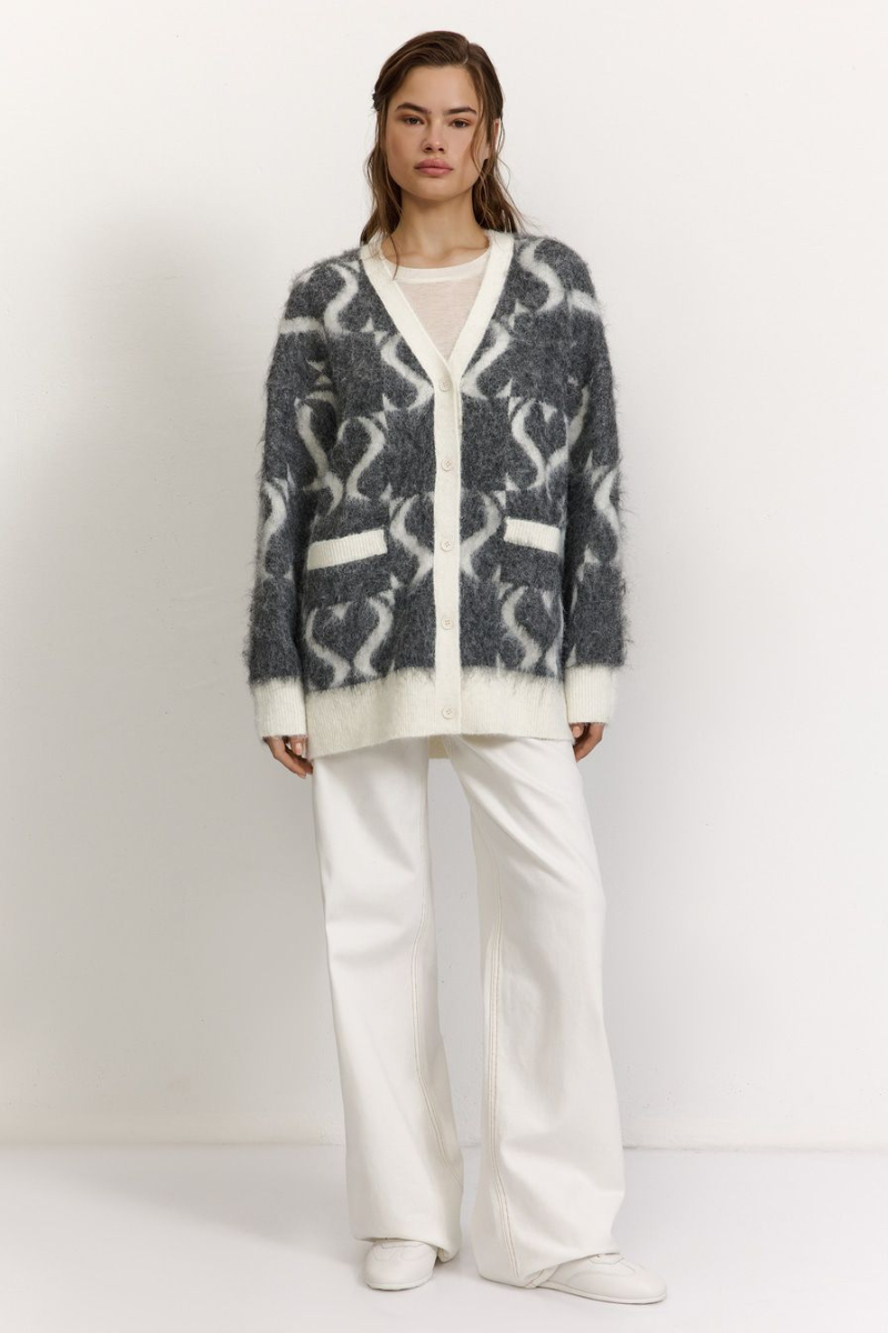Кардиган с принтом TOPTOP, цвет: серый с принтом, TTS.051.16069.801 купить онлайн