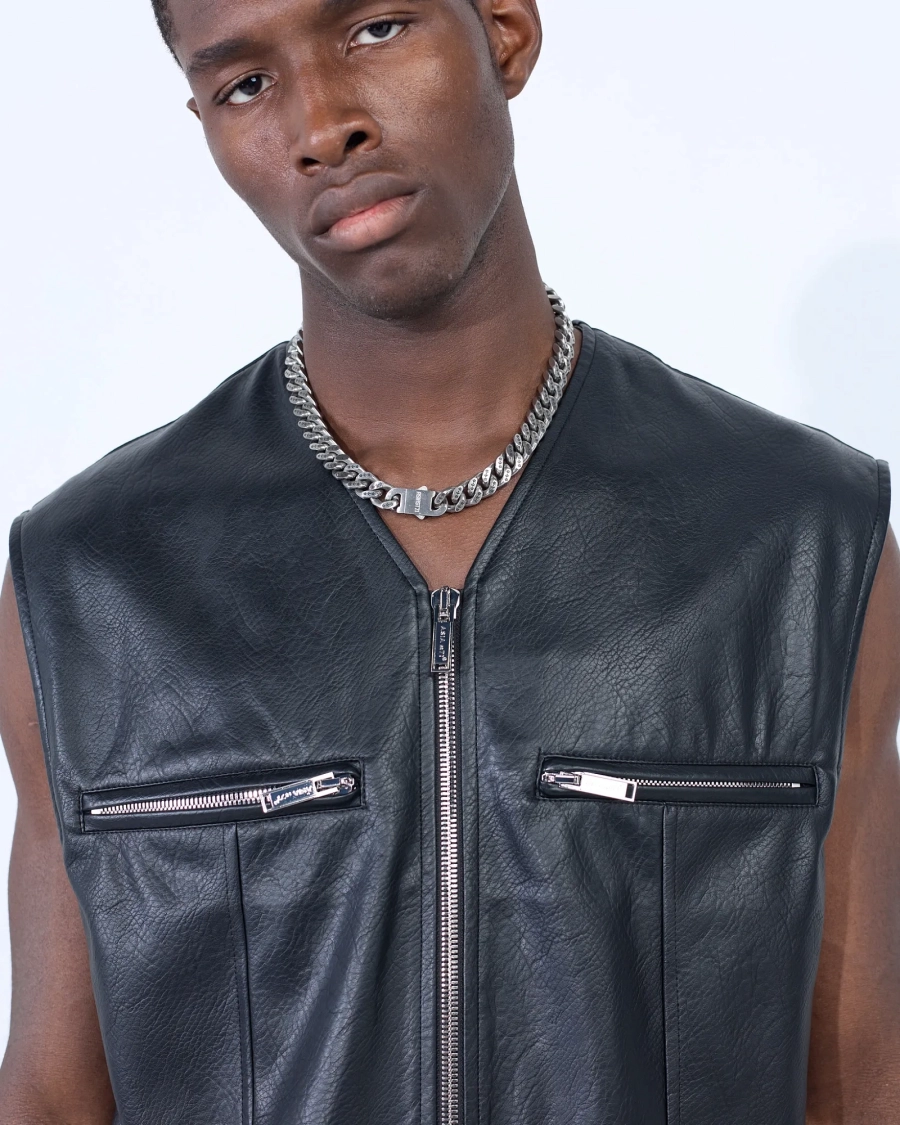 Жилет из экокожи BLACK ASIA ST 71, цвет: Черный, Ast71.vest-leather-bl купить онлайн