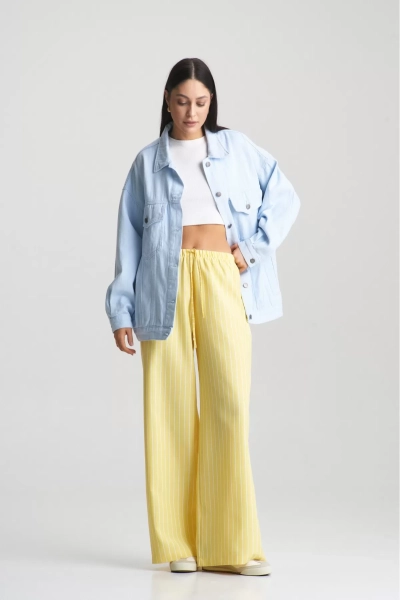 Брюки на шнурке в широкую полоску Yellow Erist store, цвет: Желтый НФ-00002454 |новая коллекция купить онлайн