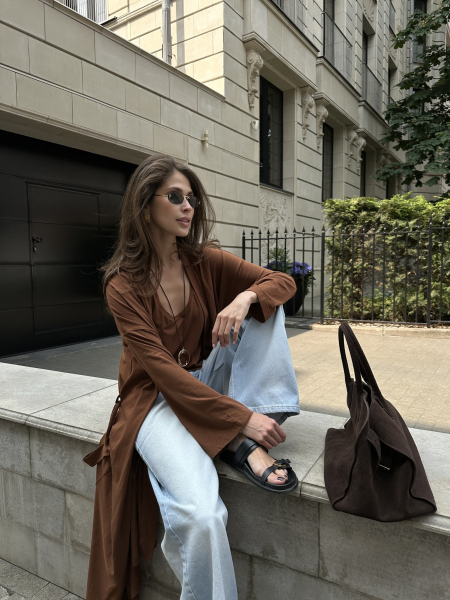 Накидка из трикотажа VELVET, цвет: рыже-коричневый, 00-00004971 купить онлайн