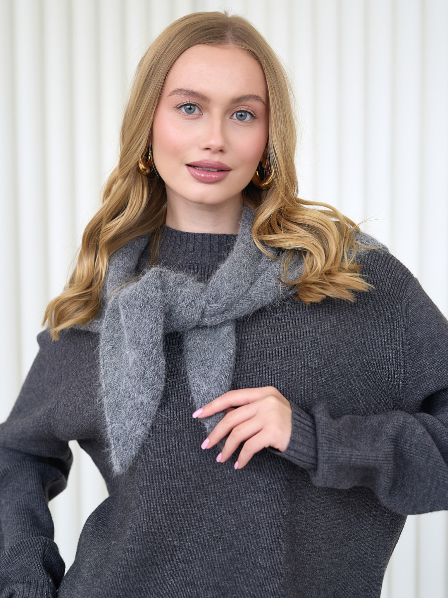 Косынка с ангорой I.B.W., цвет: серый KJ125 купить онлайн