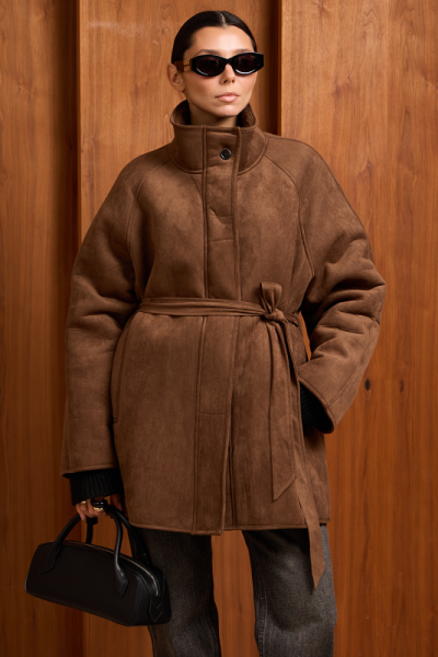 Дубленка с поясом