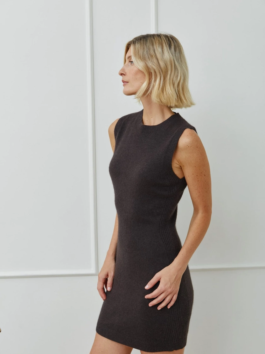 Платье короткое Pola Marou, цвет: коричневый, Mar5_2606 купить онлайн