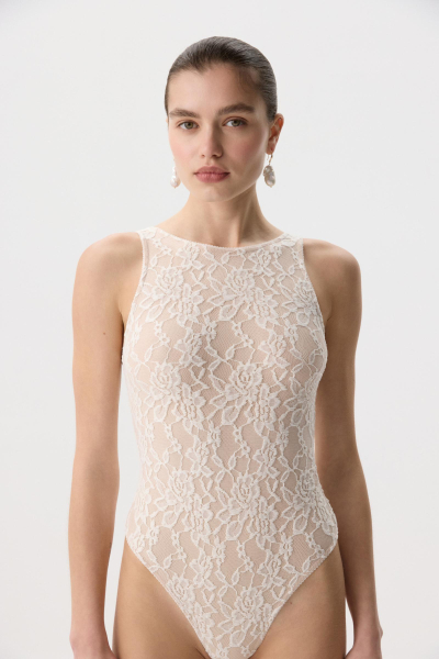 Боди из эластичного кружева Charmstore, цвет: молочный, 218-475112-111 купить онлайн