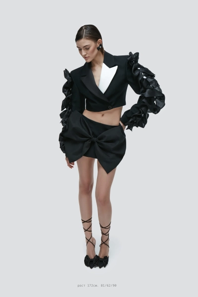 Юбка-шорты с бантом Barbino Maison, цвет: black, 63 купить онлайн