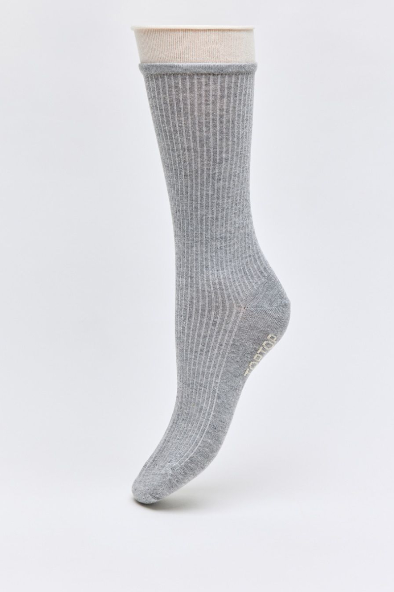 Носки с контрастной отделкой TOPTOP, цвет: серый меланж TT.082.17804.820 купить онлайн