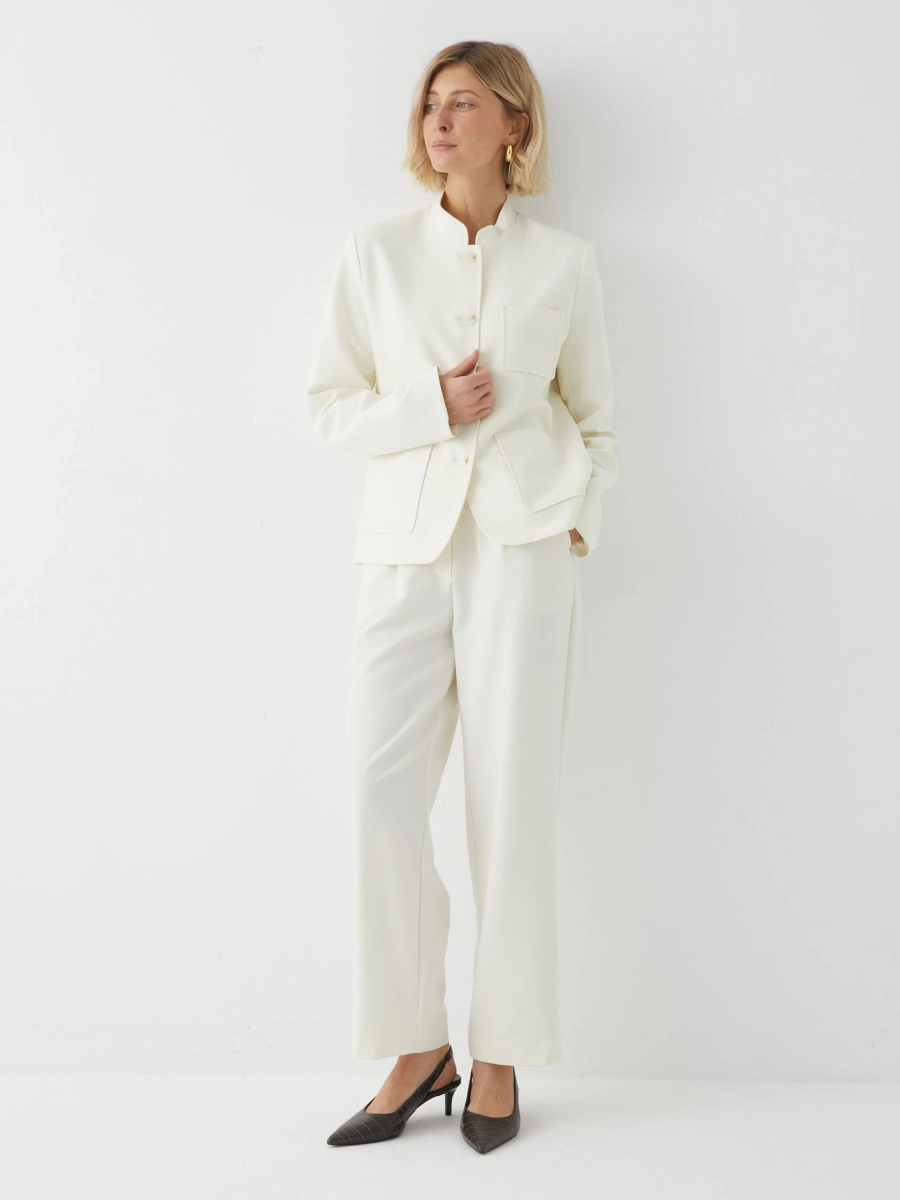 Жакет с воротником-стойкой Marou, цвет: белый,  купить онлайн