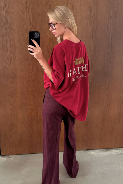 Футболка объемная HRTG BURGUNDY Label .B, цвет: grey, Tp.04.5.0139.0126BRD купить онлайн