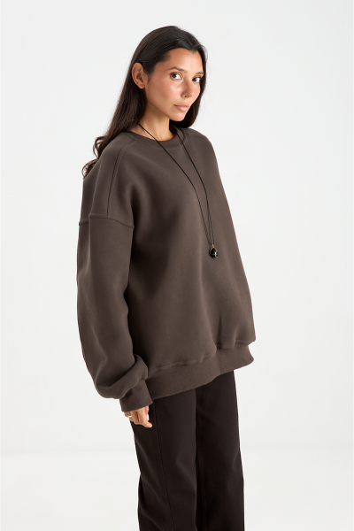Свитшот из хлопка MIA AIM, цвет: коричневый, MIA626 купить онлайн