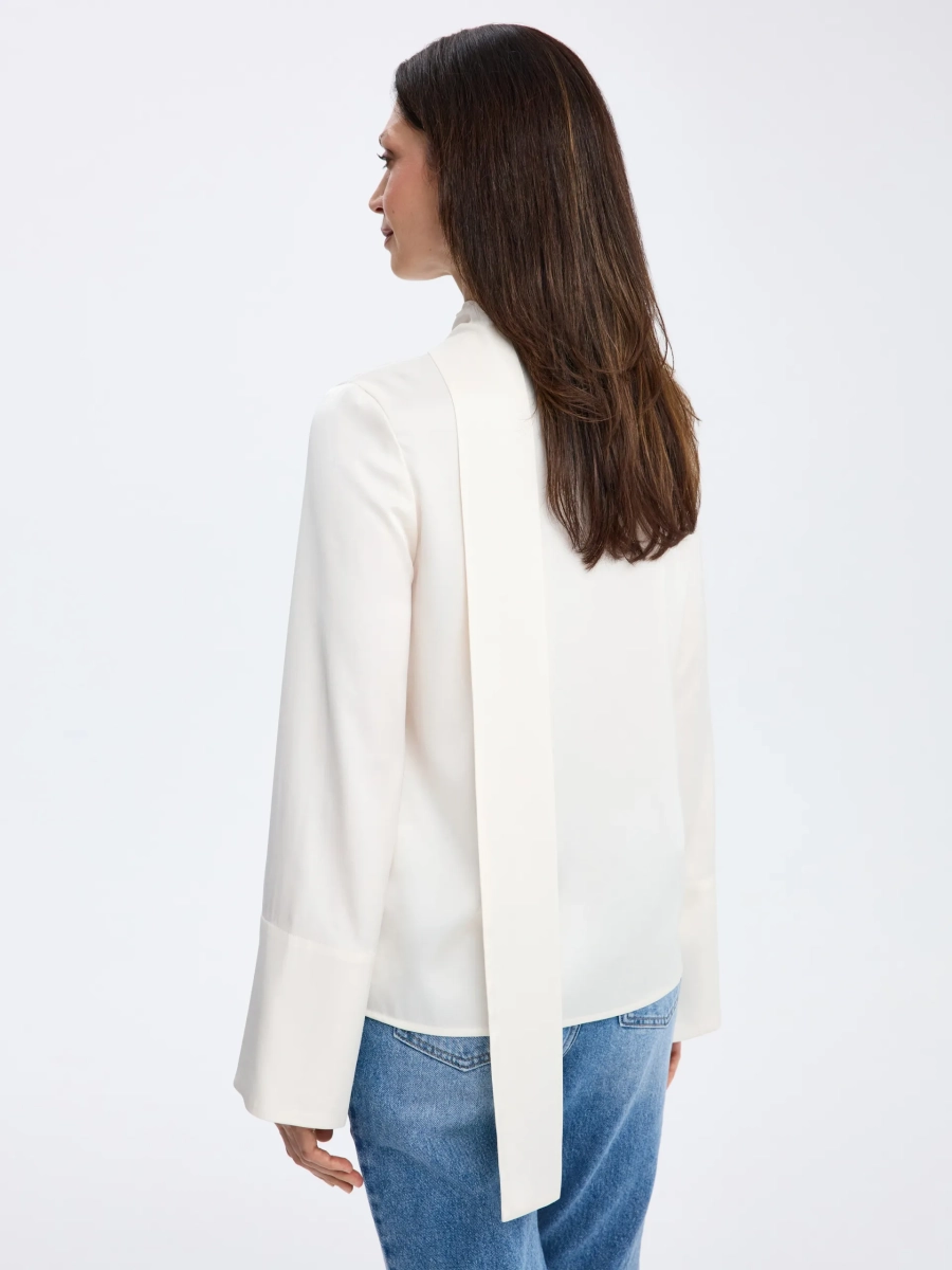 Блуза с воротником-трансформером ANNA PEKUN, цвет: бежевый, 30.2629.120 купить онлайн