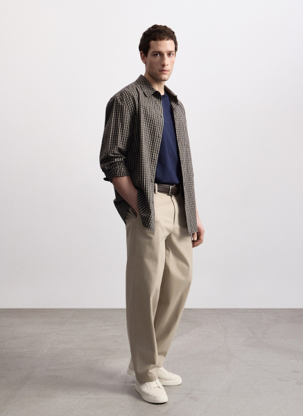 Рубашка в клетку из плотного мягкого хлопка ALL WE NEED, цвет: серо-коричневый, 2603M1389-53 купить онлайн