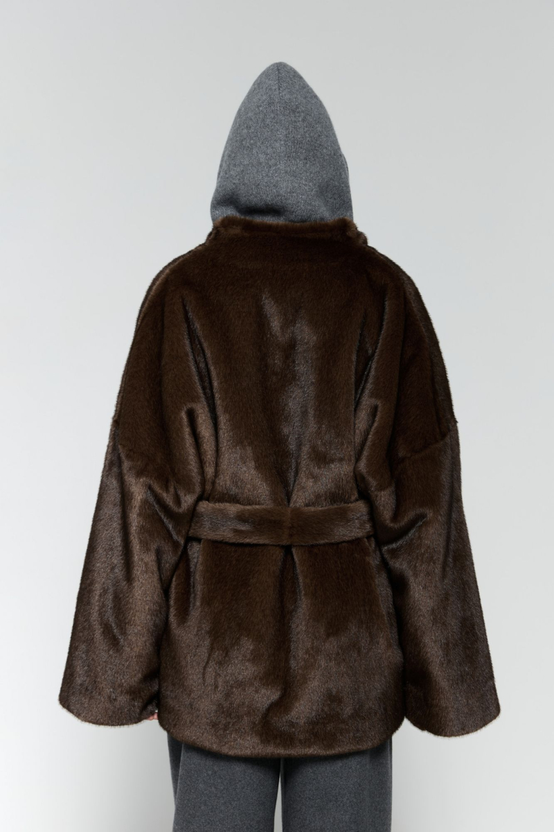 Полупальто меховое AROUND, цвет: коричневый, 210_70P01 купить онлайн