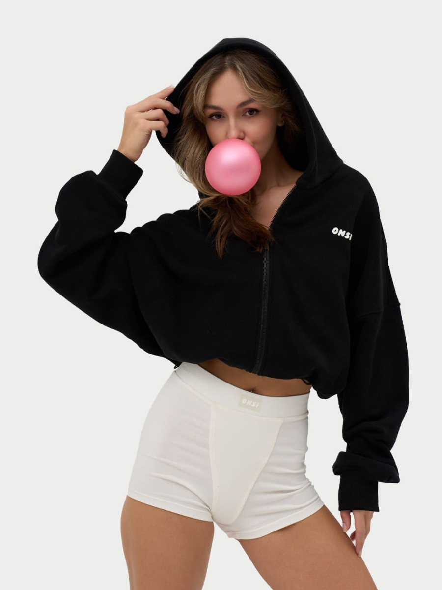 Crop Худи утепленное с кулиской ONSI, цвет: black,  купить онлайн