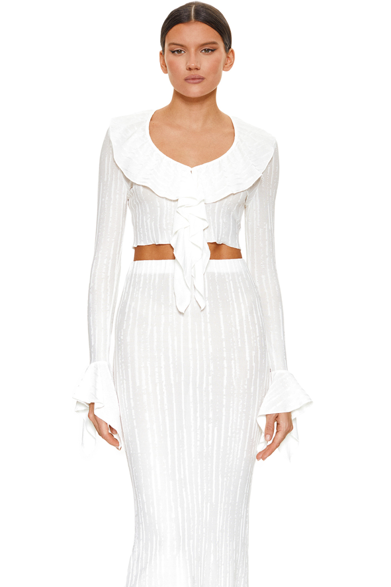 Блузка трикотажная с воланами