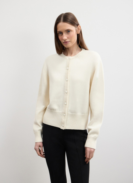 Кардиган из шерсти и хлопка