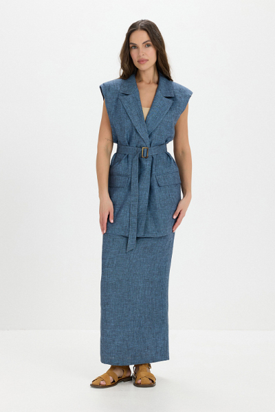 Жилет лен ABDA, цвет: мажорель, 712610203522 купить онлайн