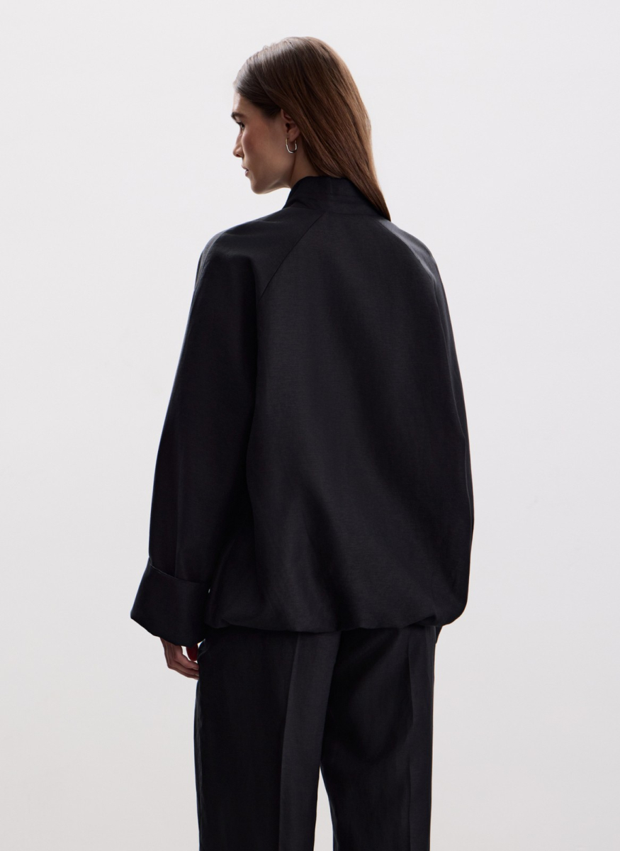 Куртка из тенселя со льном ALL WE NEED, цвет: Черный, 2604W5329-01 купить онлайн