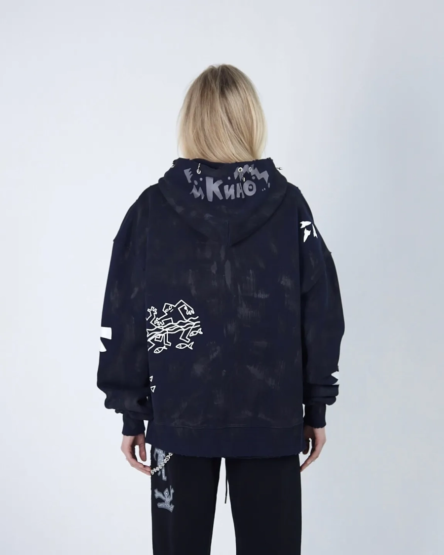 Худи ZIP KINO DRAWINGS 580 GR NAVY ASIA ST 71, цвет: синий, Ast71.kino-ziphood-draw-navy купить онлайн