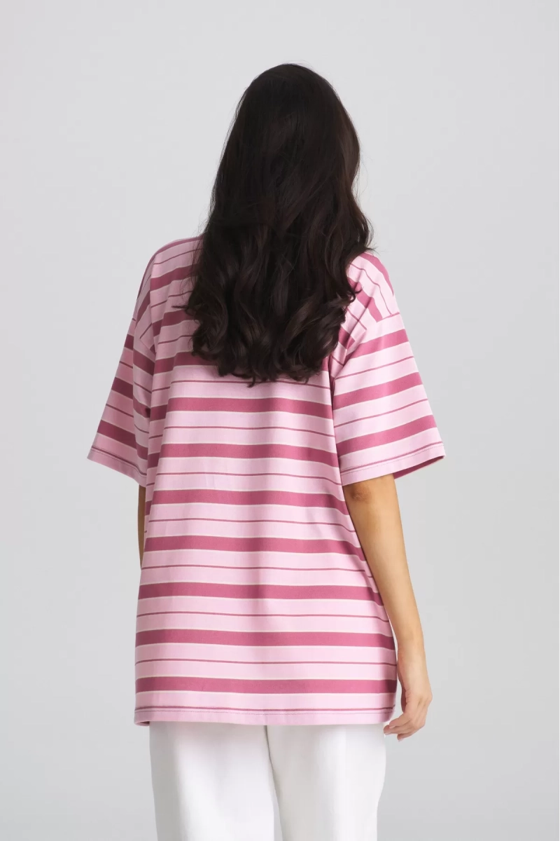 Футболка в полоску YOUNG&RICH Pink