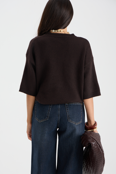 Джемпер с коротким рукавом MIA AIM, цвет: шоколадный, MIA699 купить онлайн