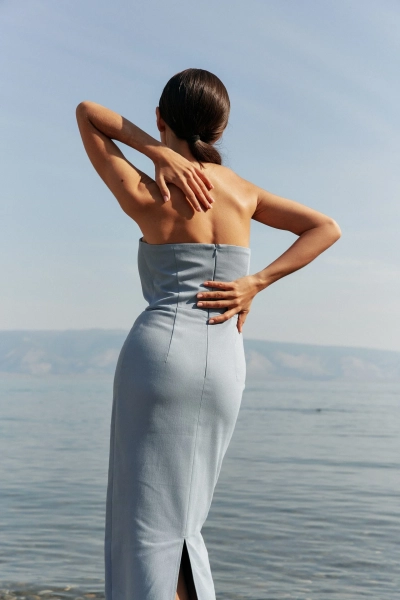 Платье DENIM PALE BLUE YONS, цвет: голубой, YO-129 купить онлайн