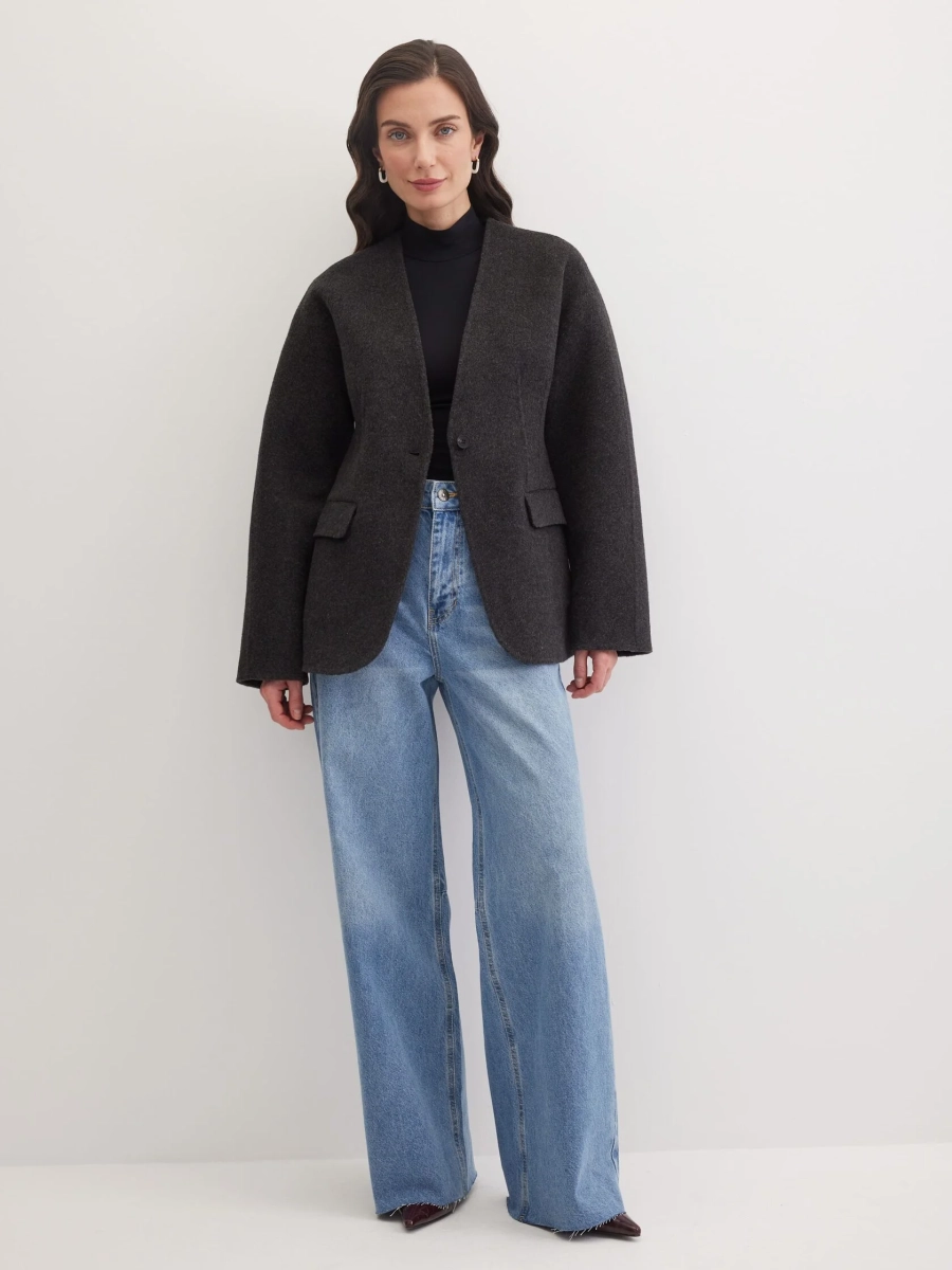 Приталенный жакет из шерсти Marou, цвет: серый,  купить онлайн