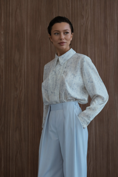 Рубашка со складкой "Чистота" с принтом