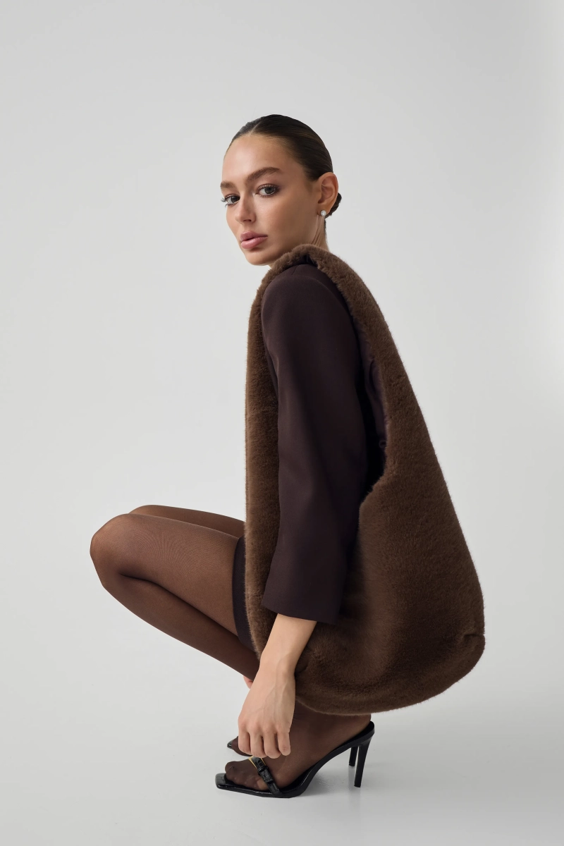 Сумка из меха Shtripling, цвет: коричневый SHBAG005BRN купить онлайн