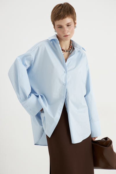 Рубашка оверсайз MIA AIM, цвет: голубой, MIA522 купить онлайн