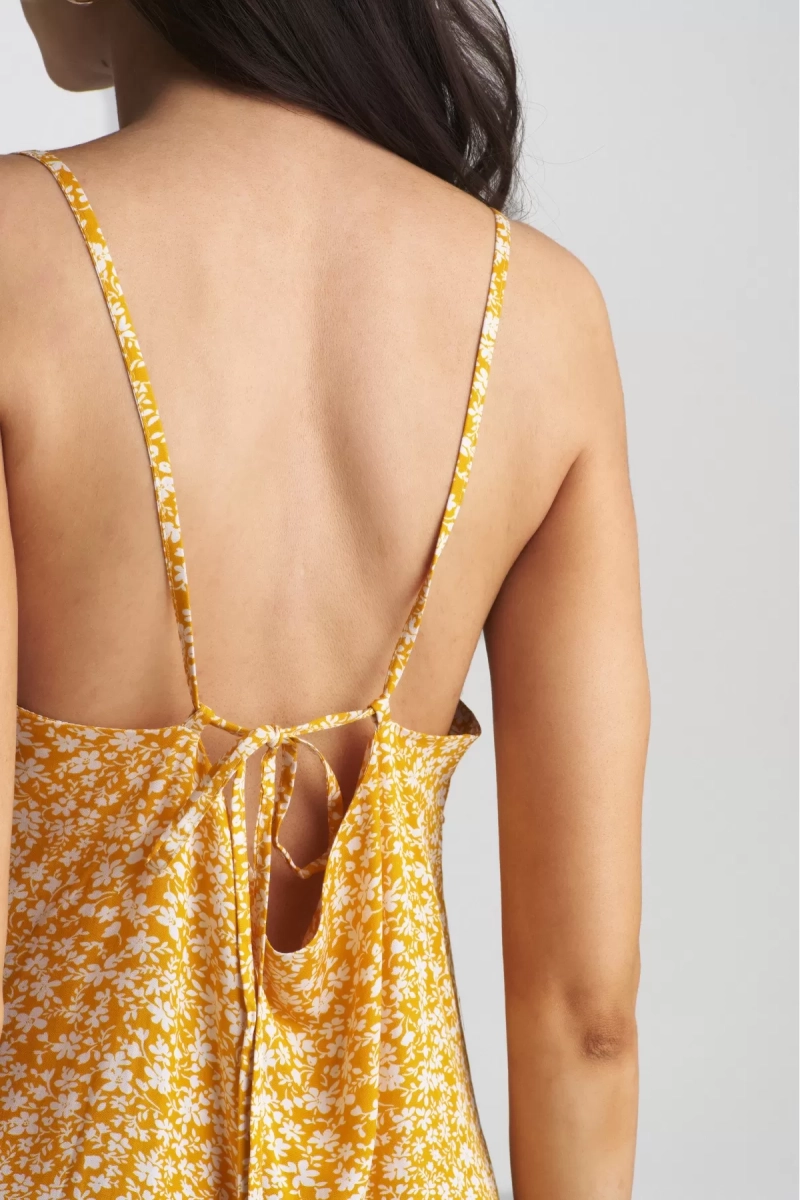 Платье мини на регулируемых бретелях Floral Yellow