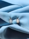 Серьги из серебра с лунным камнем и фианитами Diamond