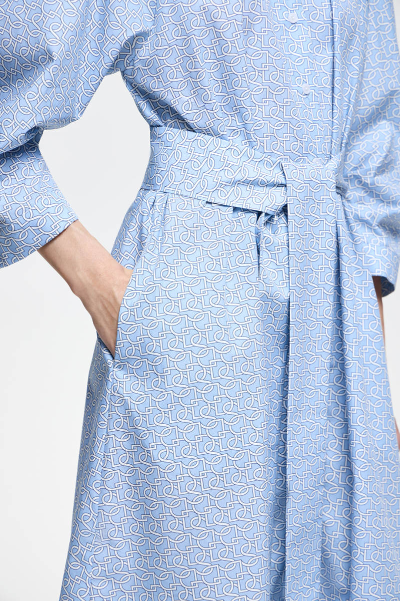 Платье-рубашка с лого-паттерном DREAMS BY ALENA AKHMADULLINA, цвет: голубой, 126102070204615/211000 купить онлайн