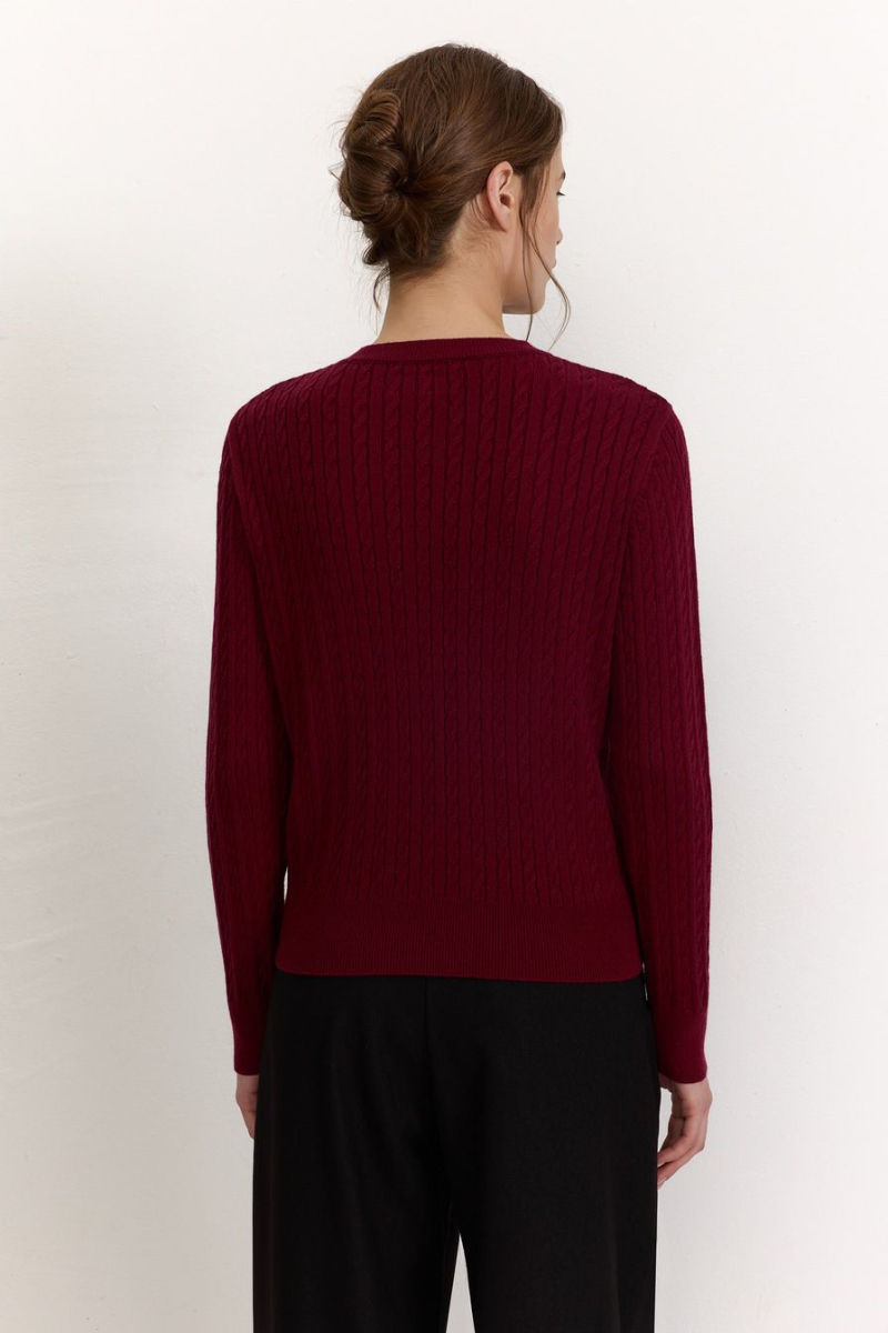 Кардиган из смесовой вискозы TOPTOP, цвет: Бордовый, TT.051.17723.330 купить онлайн