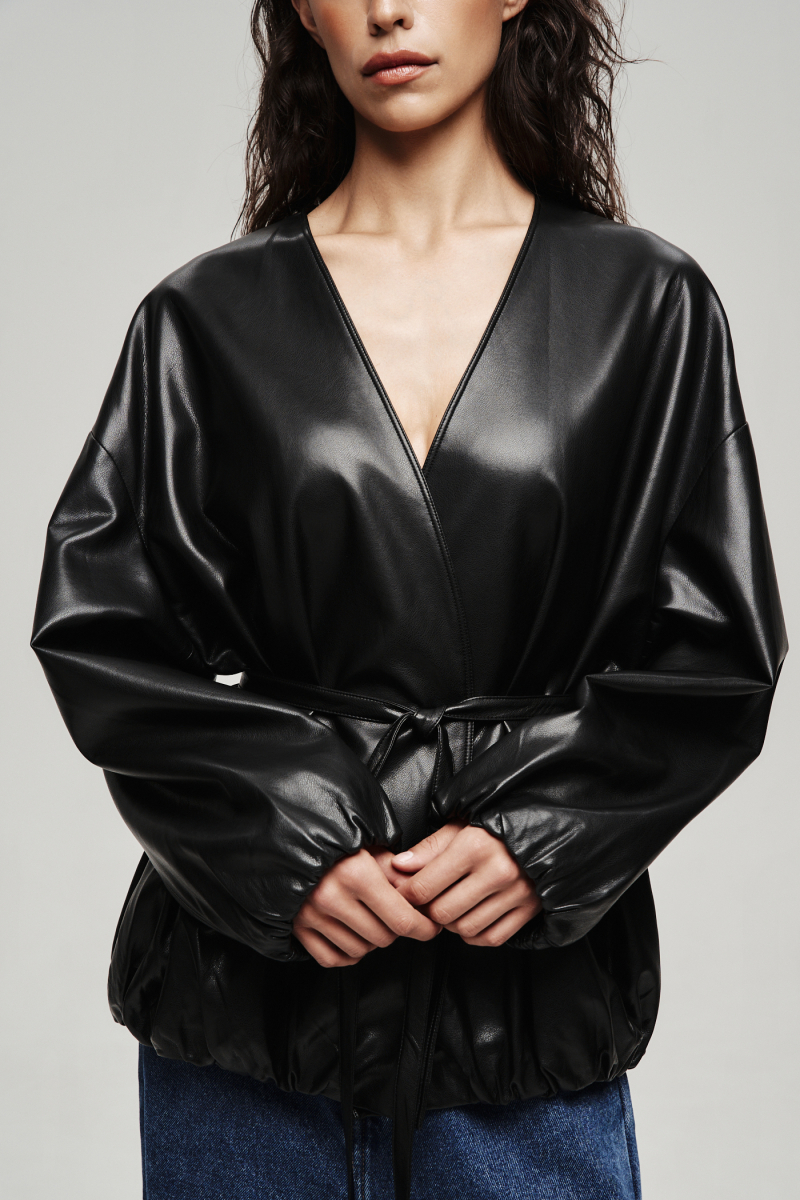 Куртка из экокожи Label .B, цвет: Черный, Jc.43.4.CH.BLC купить онлайн