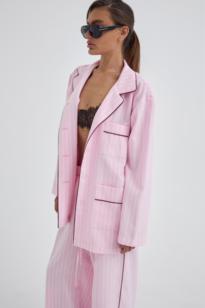 Рубашка из хлопка Shtripling, цвет: розовый, SHRUB007PINK купить онлайн