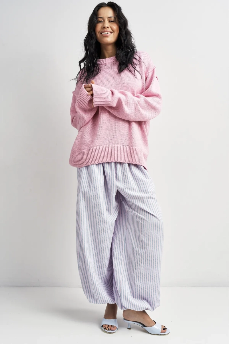 Брюки-алладины в полоску в цвете Розовый