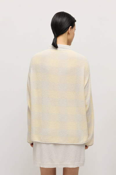 Поло из хлопковой махры в клетку AROUND, цвет: Светло-серый, 219_142CN01 купить онлайн