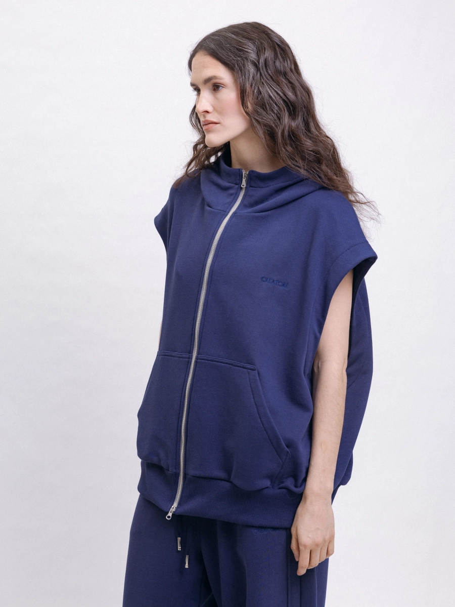 Жилет с капюшоном Gillet Abruzzo CREATORÉ, цвет: синий 00-СТ00038/22 |новая коллекция купить онлайн