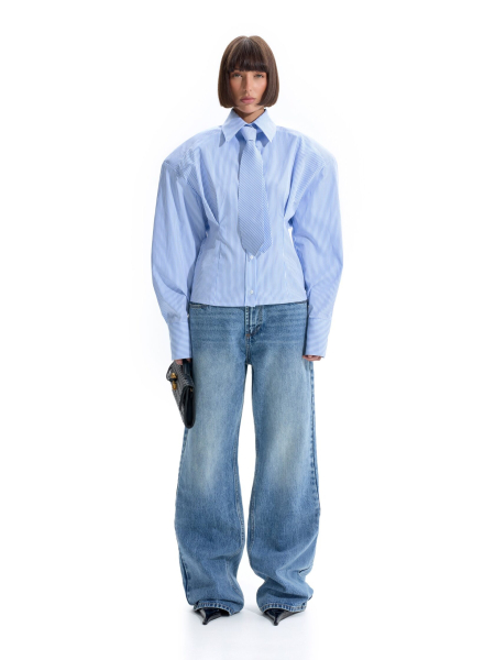 Рубашка 'СЕСТРА' в полоску ANOTHER SELECT, цвет: голубой, 00056 купить онлайн