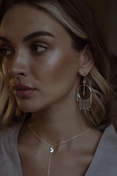 Серьги "Царица ночи" mini Bud in love, цвет: серебро, 2087002 купить онлайн