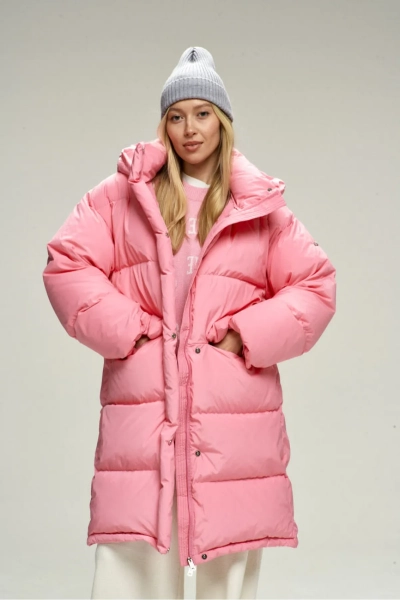 Пуховик удлиненный Pink Erist store, цвет: розовый, НФ-00002828 купить онлайн