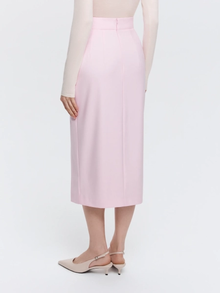 Юбка-миди прямого кроя ANNA PEKUN, цвет: розовый,  купить онлайн