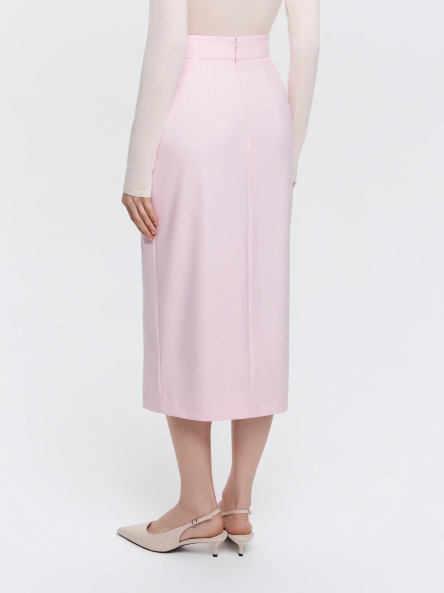 Юбка-миди прямого кроя ANNA PEKUN, цвет: розовый,  купить онлайн
