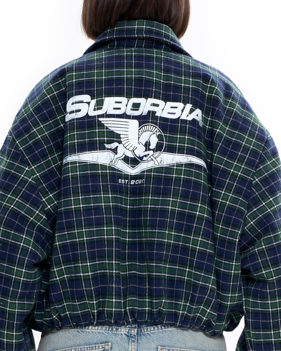 Бомбер в клетку Suborbia, цвет: зеленый, 007026 купить онлайн