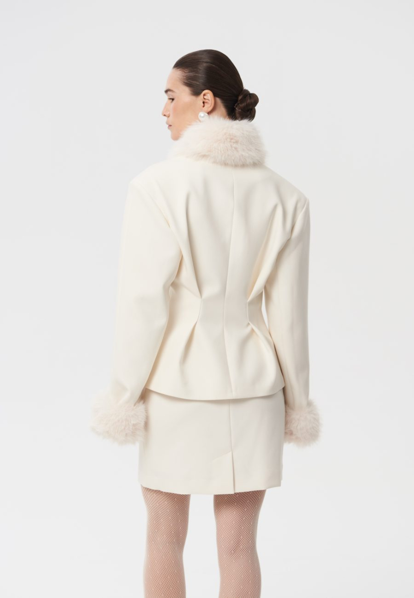Жакет с мехом "Secret" CHUBA, цвет: молочный,  купить онлайн