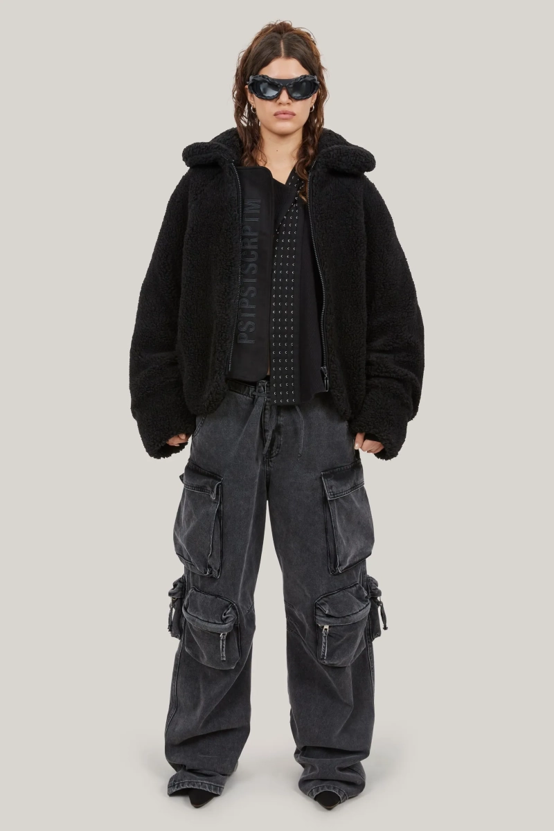 Оверсайз бомбер из шерсти p.p.s., цвет: Черный, P_0600.01.00 купить онлайн